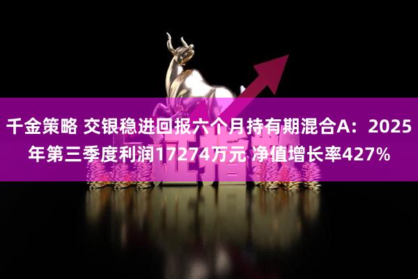 千金策略 交银稳进回报六个月持有期混合A：2025年第三季度利润17274万元 净值增长率427%